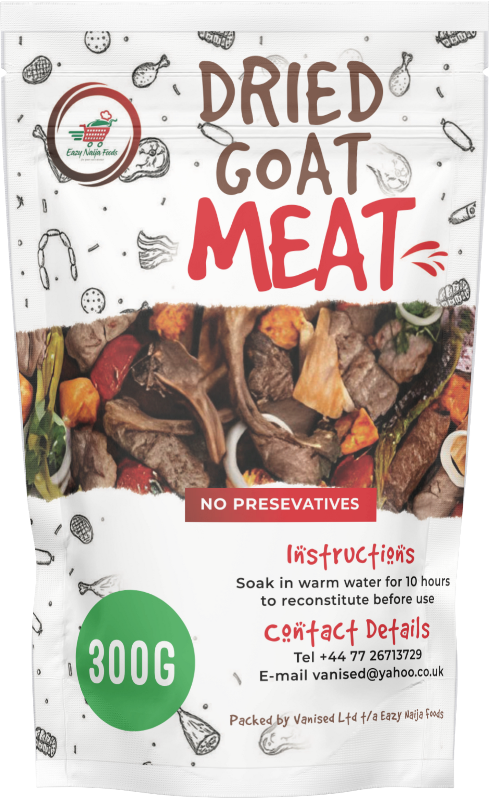 Dried Goat Meat (with skin) 300g