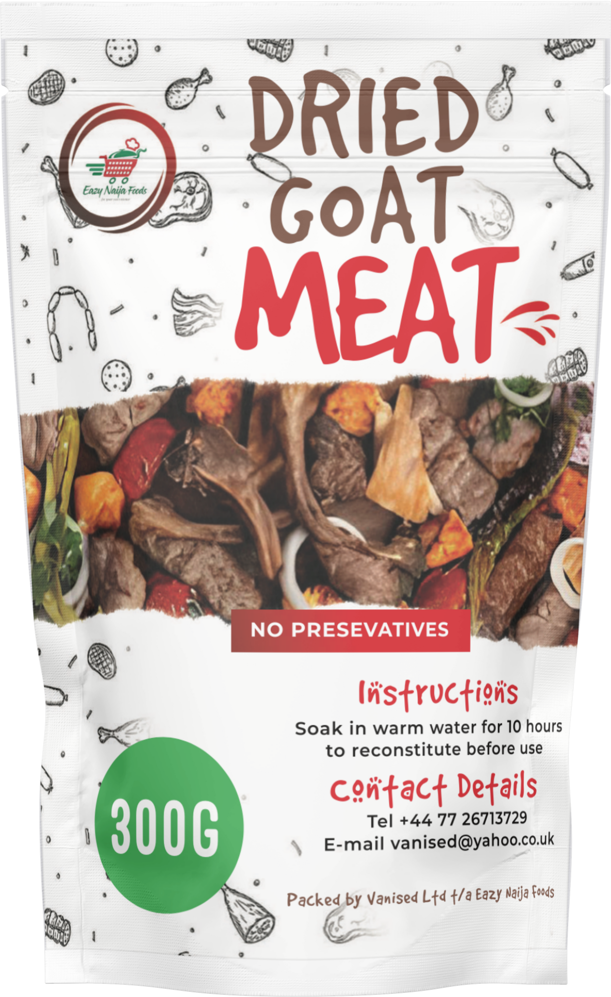 Dried Goat Meat (with skin) 300g