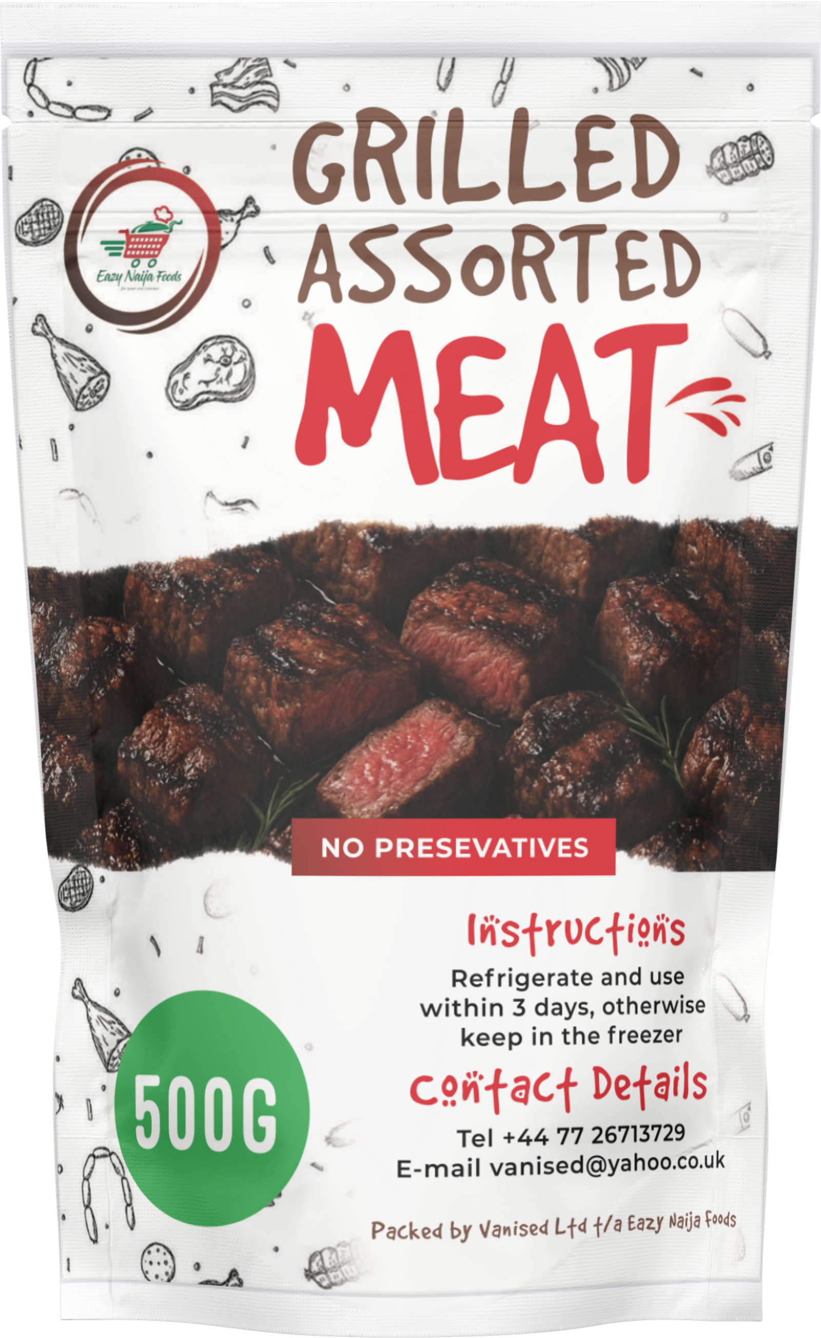 Ready to Eat Oven Grilled Assorted Meat 500g